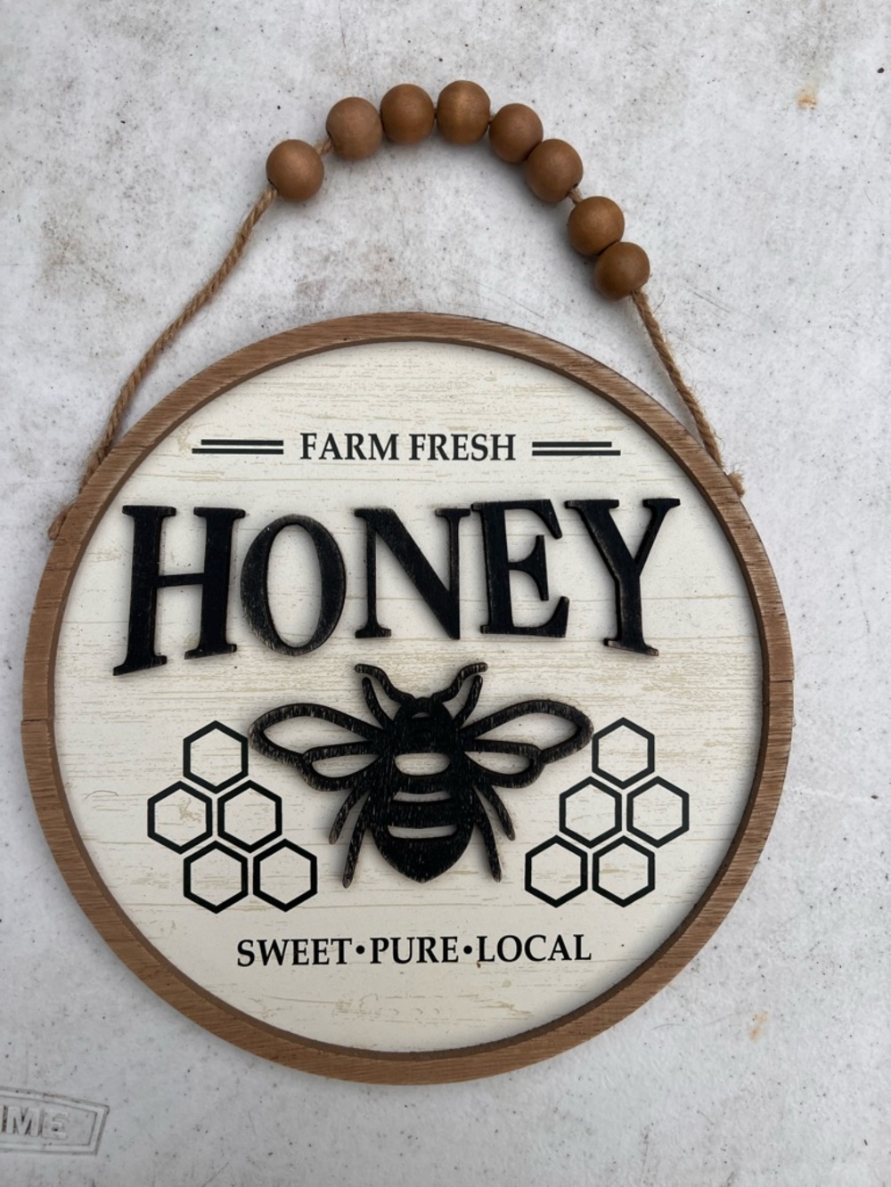 Farm Fresh Honey Wall Sign - Black and Natural Wood